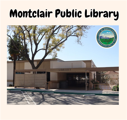 Photo showing the front entrance to the Montclair Public Library
